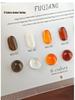 Amber Series Gel Polish Set: 6 Colors Ice Transparent Tea Brown - 2025 Influencer Favorite Phototherapy Nails