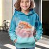 Children Boys Girls Hoodie Tops Cat Print Spring Autumn Print Sweatshirt Toddler Leisure Outdoor Clothes Coat Clothing