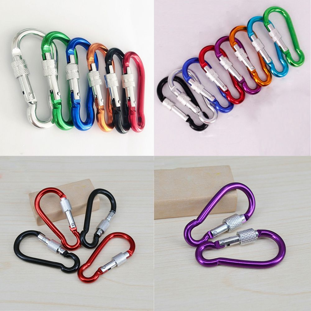 Multi-color Aluminium Equipment Camping Hiking Hook Buckle Keychain Climbing Button Alloy Carabiner