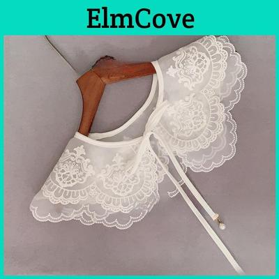 Polyester Lace Embroidered Faux Collar For Women Summer Dress Accessory