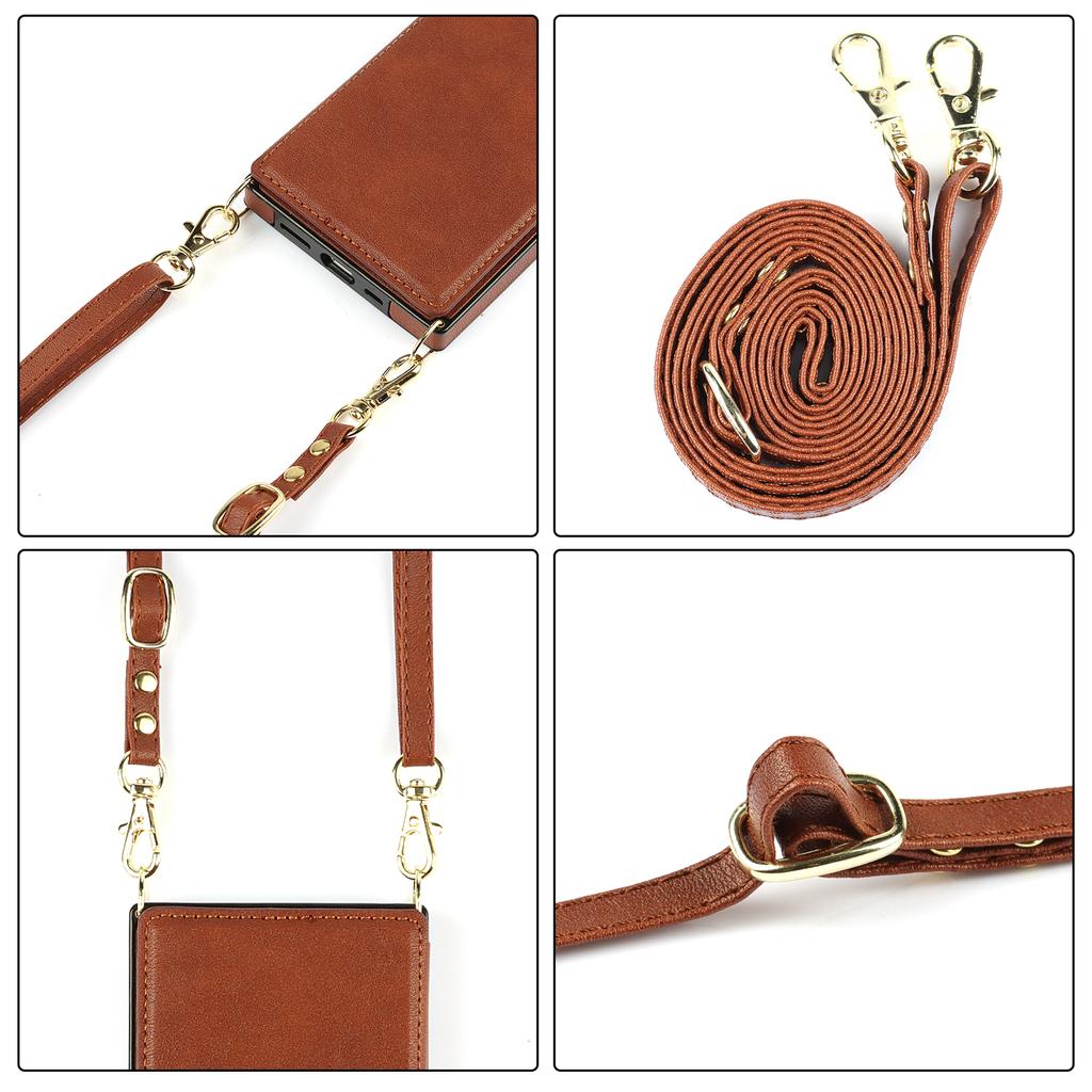 Luxury Crossbody Lanyard Strap Magnetic Leather Case for iPhone 15 14Plus 13 12 11 Pro Max for Samsung S23 S22 S21 S20Ultra Plus for Huawei Mate40Pro