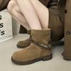Cowhide version flat-bottomed versatile Martin boots women's new autumn women's boots women's short boots soft sole