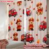2D Flat Printing 2pcs Party Window Curtains Cute Bear Firefighter Digital Printed Polyester Drapes Festive Holiday for Po