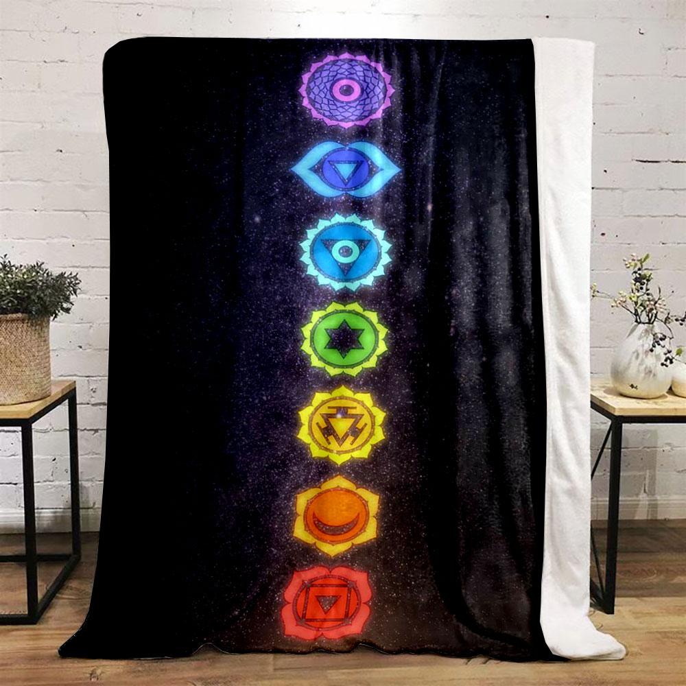 Chakra Pattern Blanket Bedroom Blanket for Livingroom Couch Lunch Break Soft Throw for Friend's Festival Gift