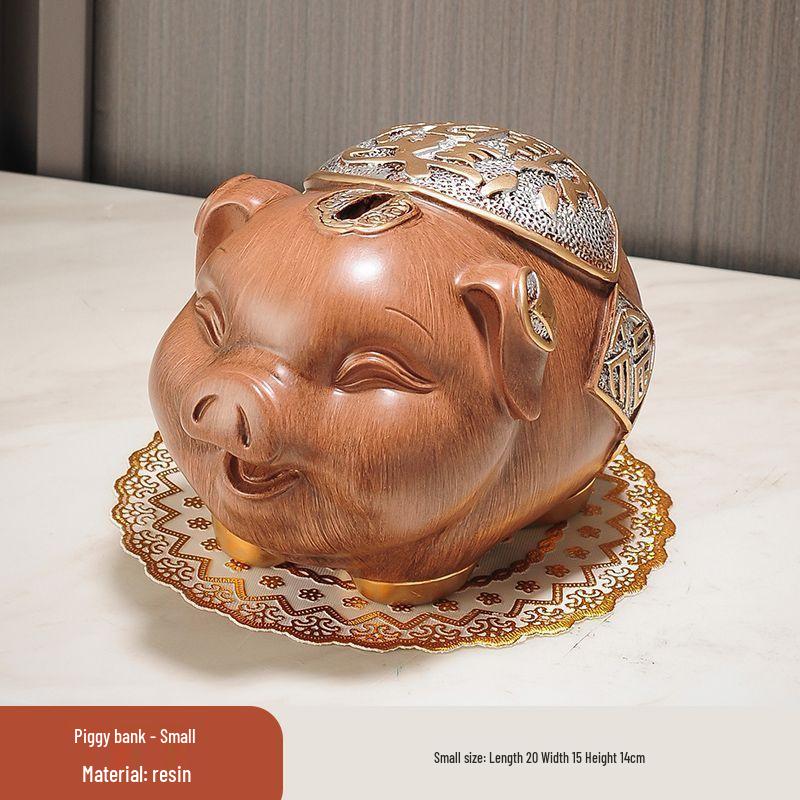 

2026 Creative Golden Piggy Bank: Unique Large Capacity Money Box Ornament