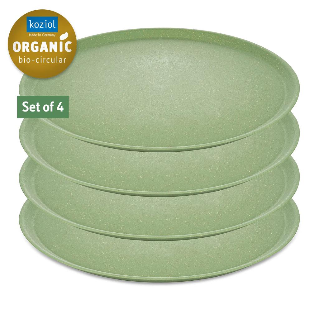 CONNECT Plate Green Set of 4 KOZIOL Germany Outdoor Outdoor Products Plastic Tableware Recycled Recycled Materials Durability Party Camping Glamping