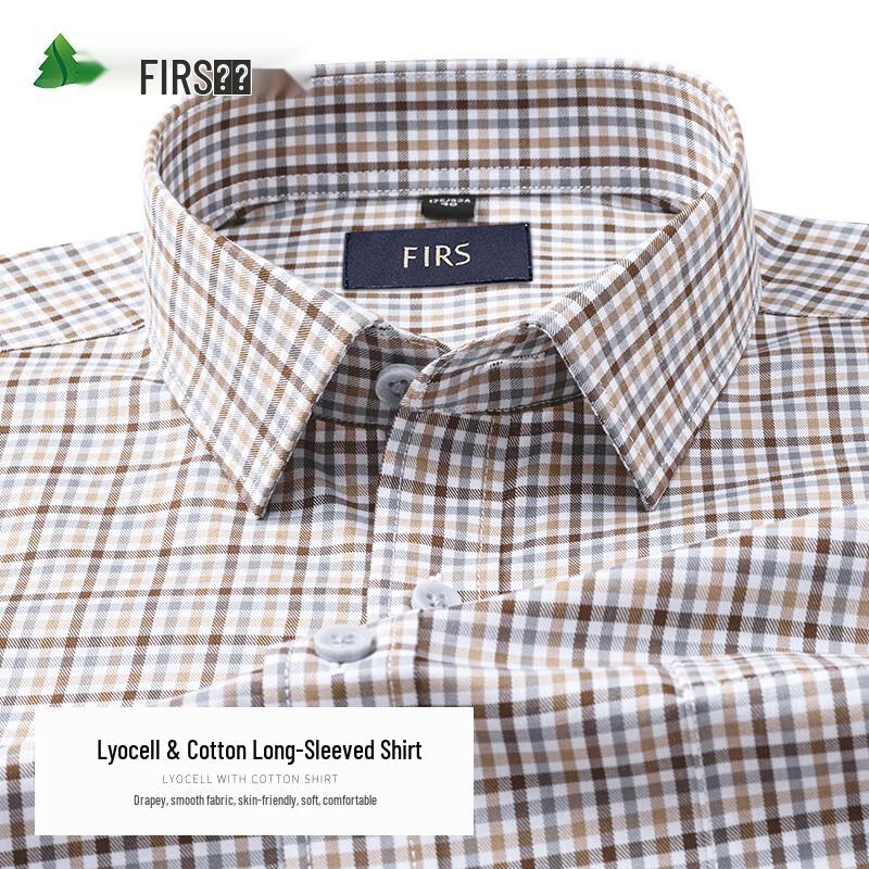 FIRS Men s Easy-Care Cotton Lyocell Business Casual Long Sleeve Shirt 44