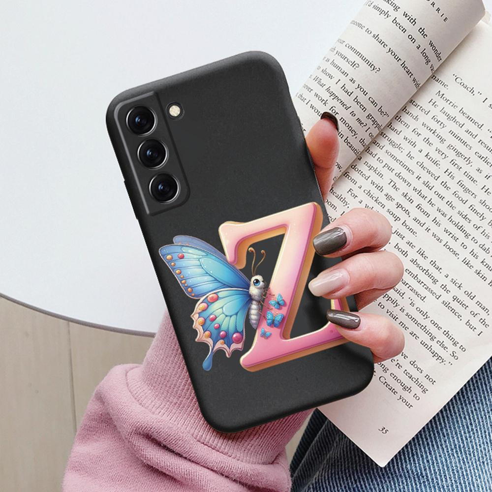 Phone Case Women For Samsung Galaxy S21 FE S22 Plus Girls Bumper Cover Colorful Letter Flower Butterfly Love samsang s22 Ultra