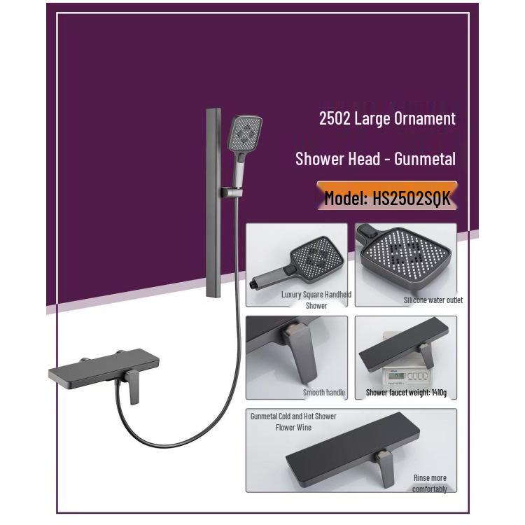 Lyxigt Regnduschhuvud i Helkoppar med Stor Förvaring och Justerbar Temperaturkontroll