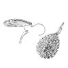 Ear Dangle Rhinestone Waterdrop Pattern Plated Silver Beautiful Exquisite Earrings for Dating