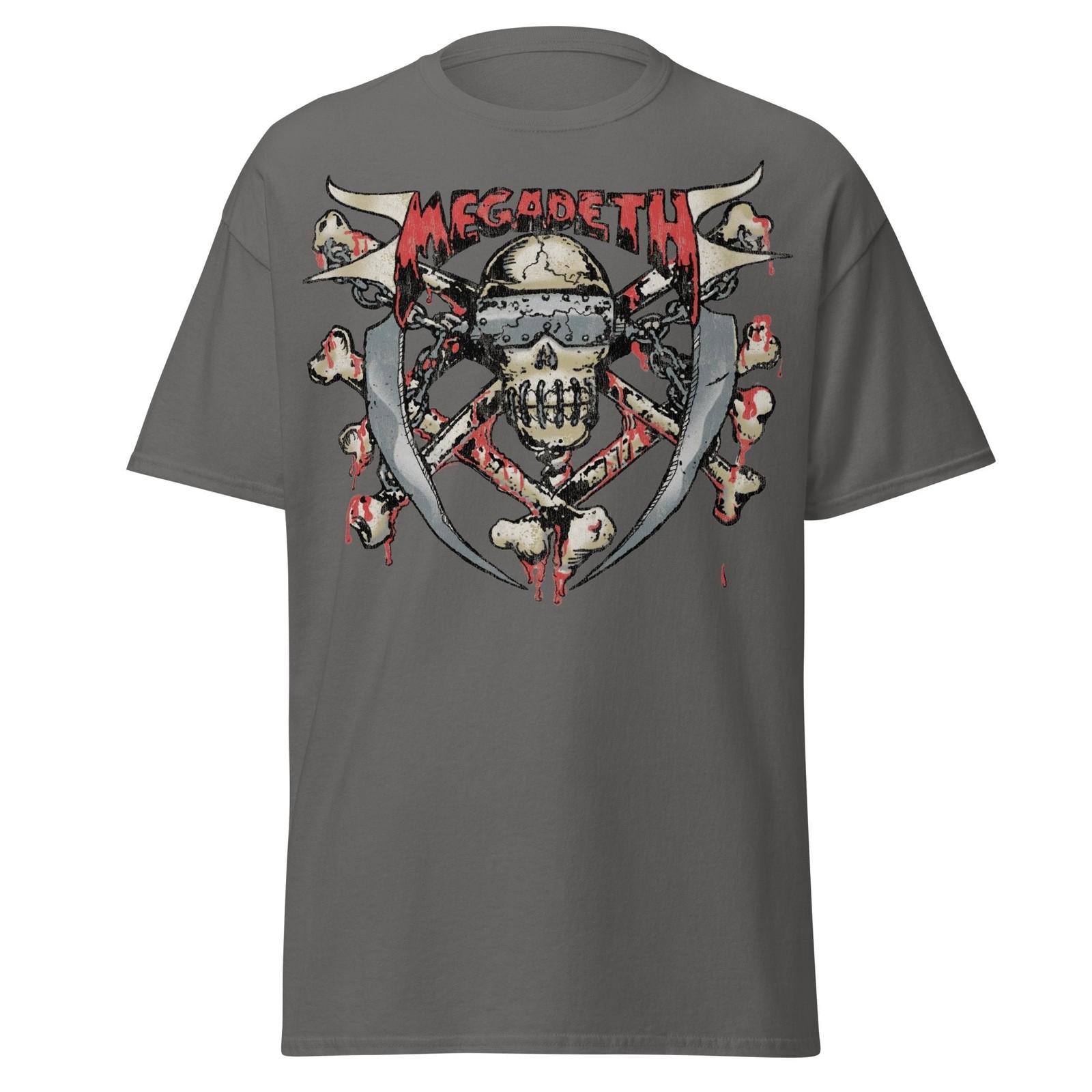 Stakes MegaDeth Hand Painted Vic Jumbo Print T-Shirt T-Shirt Gray New XL