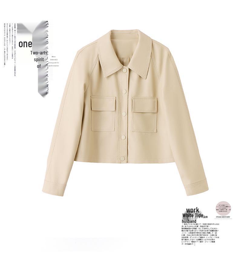 Women's 2025 Spring Fashion Loose PU Leather Jacket, Casual Top Z8803