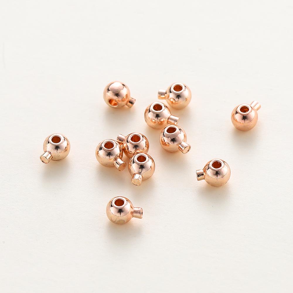 20pcs Positioning Clasp 14K 18K Gold Plated Crimp Snap Button Bracelet Necklace Fastener Ball End Cap For DIY Jewelry Findings
