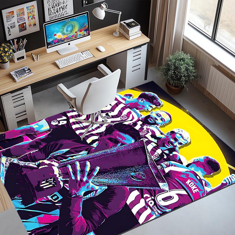 Football Club Pattern Rug, Indoor/Outdoor Mat, for Picnic, Gameroom, Bedroom, Office, Living Room, Home Decor Carpet, Birthday Gift