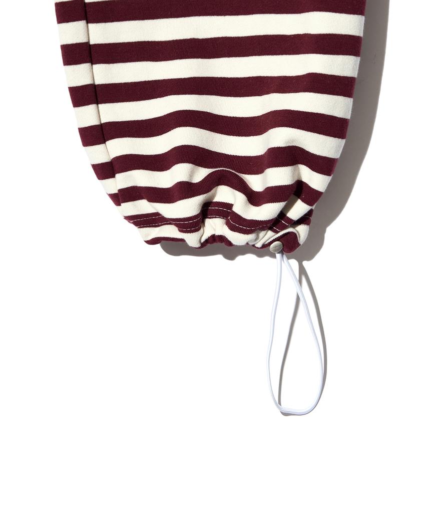 PEACE MAKER Soft Stripe Sweat Pants (Burgundy)