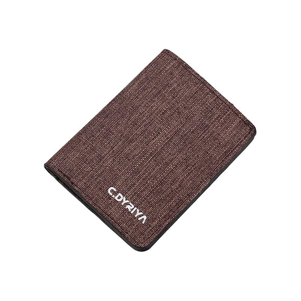 

Fashion Canvas Women Men Short Wallet Multi-purpose Bifold Credit Card Holder Multi-Pocket Zippered Coin Purse кофейный
