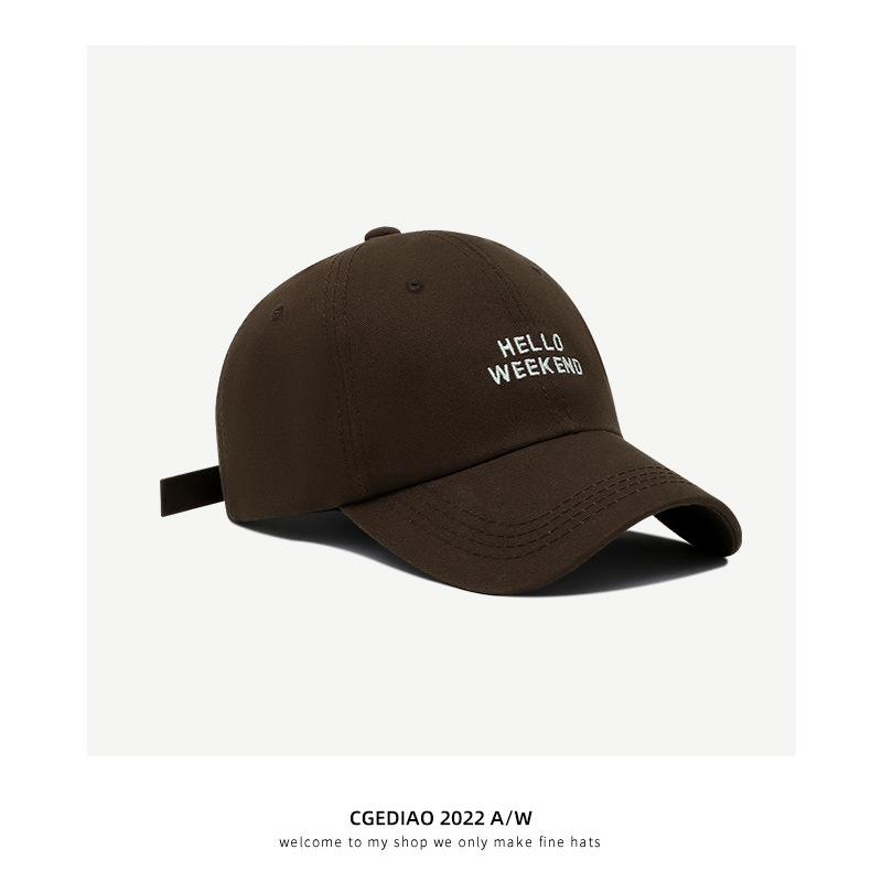 Peaked Cap Women's 2025 New Spring and Summer Versatile Face Small Big Head Circumference Letter Embroidery Curved Brim Baseball Hat