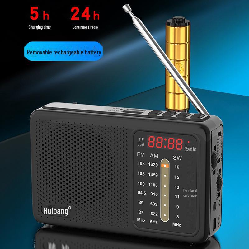 Huibang L35 Multi-Band Portable FM Radio with USB and Card Functionality