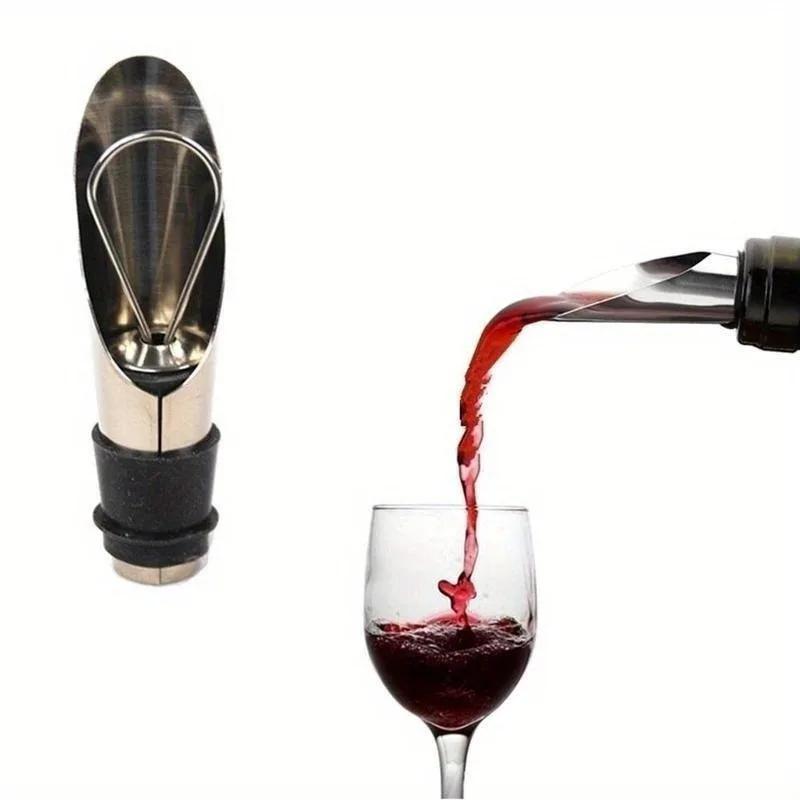 

New 1PCs Stainless Steel Pourer Decanter Wine Aerator Pour Spout Bottle Stopper Wine Aerator Pourer Pouring Tool Home Supplies A