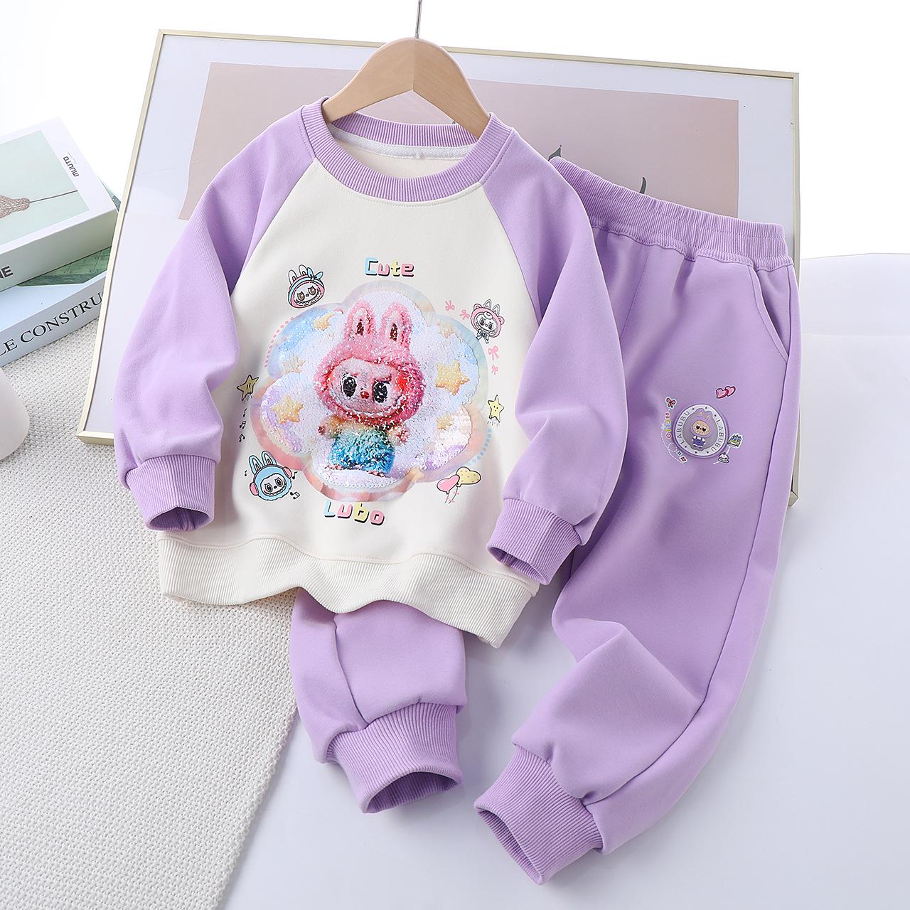 

2025 Kids Autumn Cartoon Sequin Outfit Whole Set 5 (110-150)