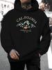 [Adventure Ready] California-Inspired Graphic Hoodie - Cozy & Stylish Polyester Pullover with Golden State Print