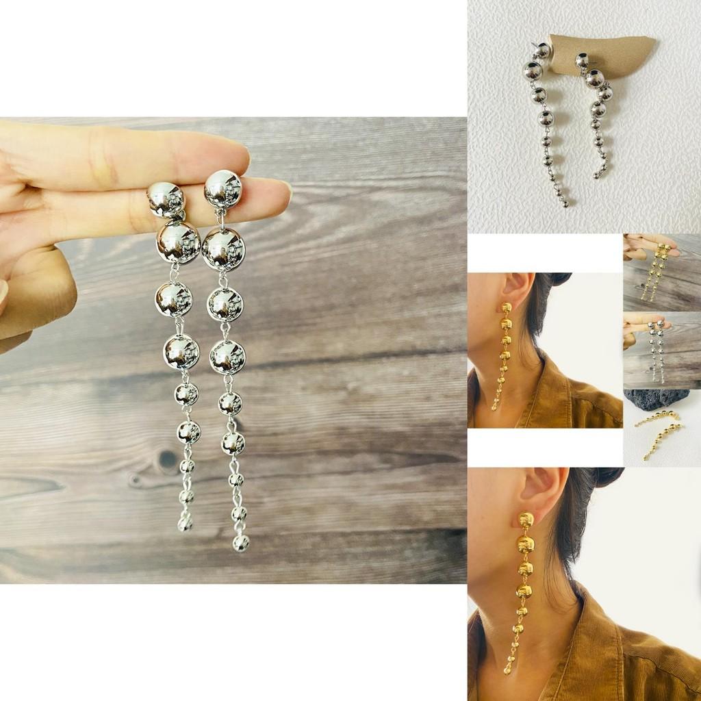 Chic Gold And Silver Plated Geometric Earrings For Women With Modern Circle Accents