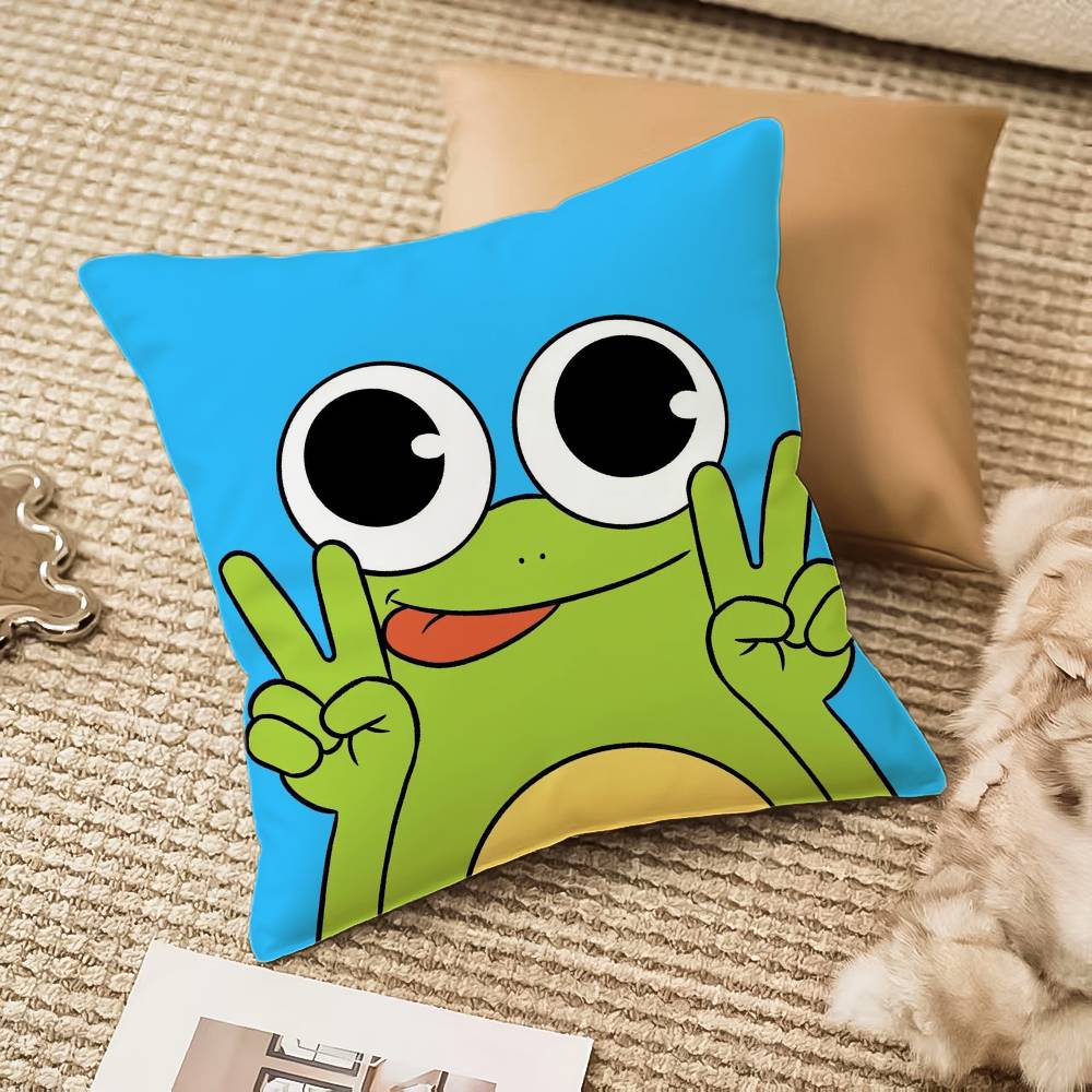 F-Frog Pillow Case Sofa And Living Room Decorative Cushion Covers Dust-proof And Mite-proof Invisible Zipper