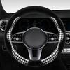 LSY Winter Houndstooth Plush Steering Wheel Cover