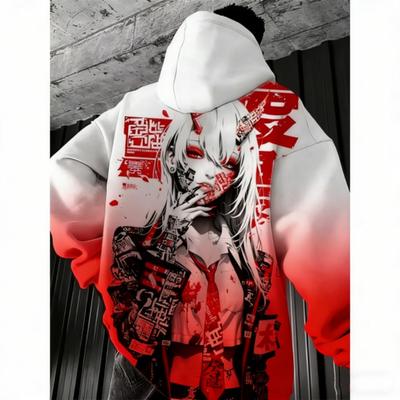 Sudadera con Capucha para Niños Estampado de Chica Anime Niño Niña Moda Chándal de Samurái Sudadera con Capucha Casual Ropa de Otoño Abrigo Y2k