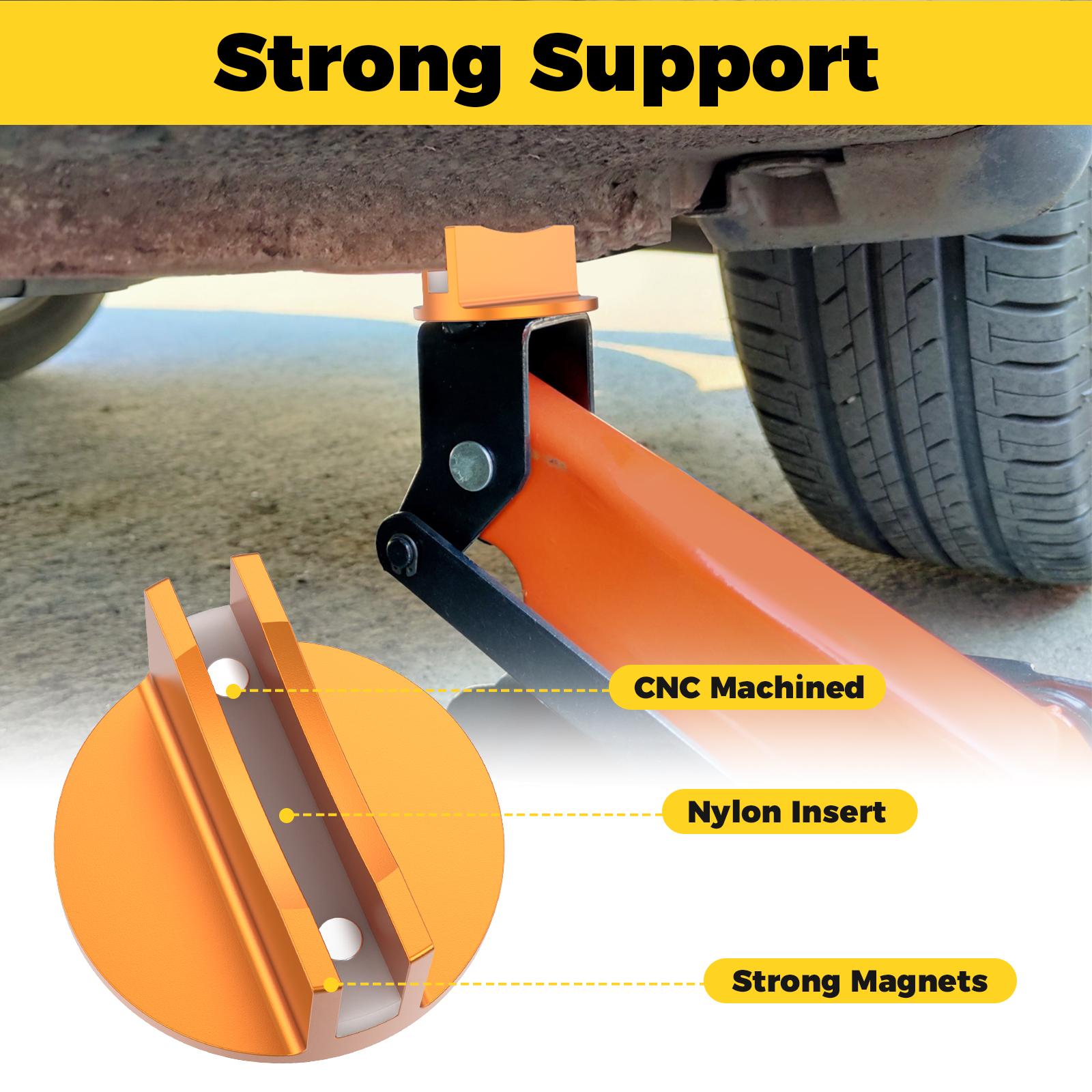 Jack Pads Aluminum Magnetic Blocker Universal Adapter Weld Frame Rail Pads Magnetic Jack Pad Robust Magnetic Jack