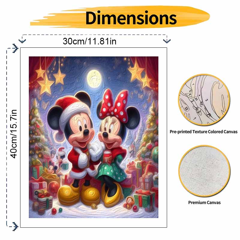 Disney oil painting art painting kit Mickey Minnie Christmas handmade diy gift home decoration wall decor craft supplies art set decor