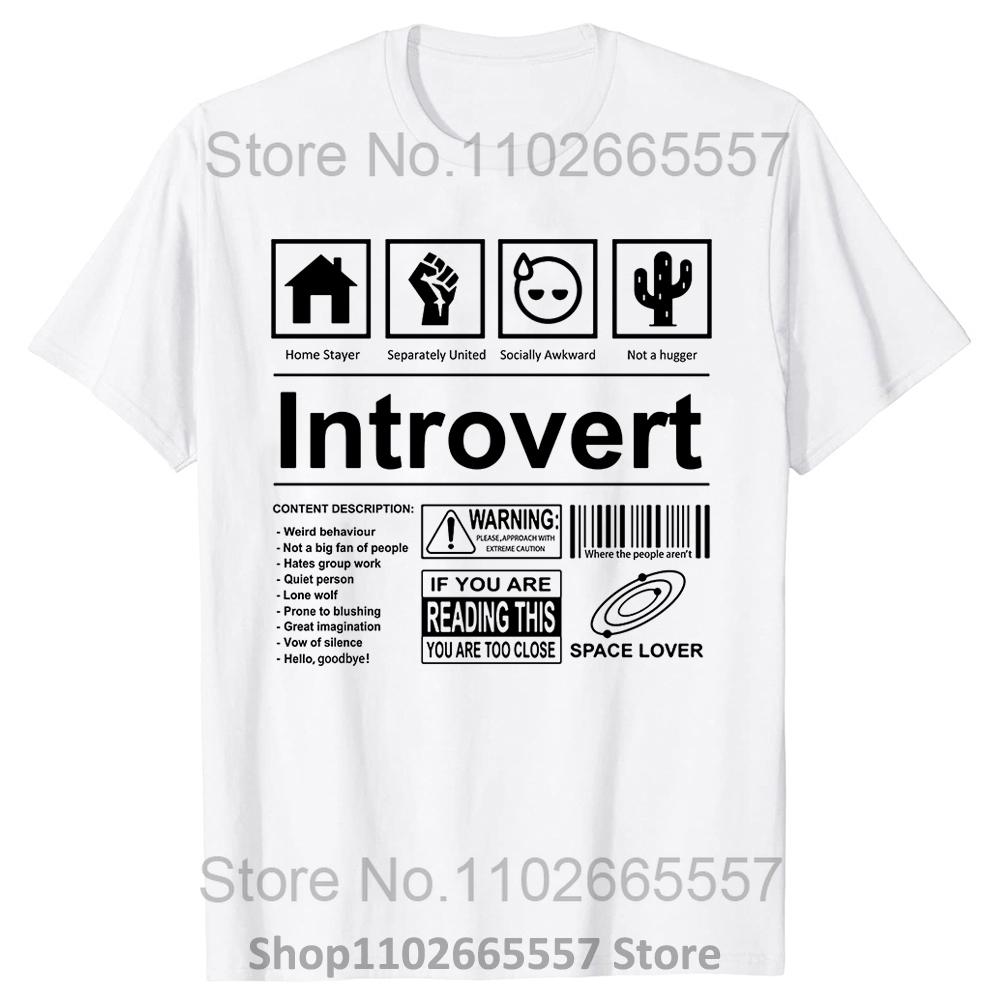 Introvertní Logo Tričko Vtipné Humor Introvert Vtipná Trička Léto Bavlna Streetwear Humor Citáty Vánoční Dárky Tričko