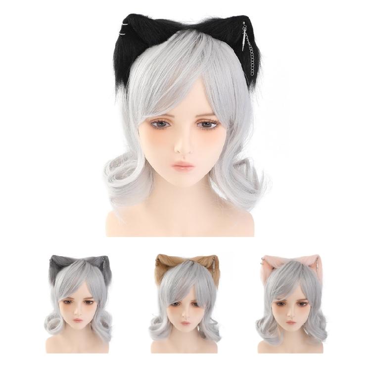 Ethnic Style Plush Foxes Hairband with Dangle Earring Woman Girl Hairband