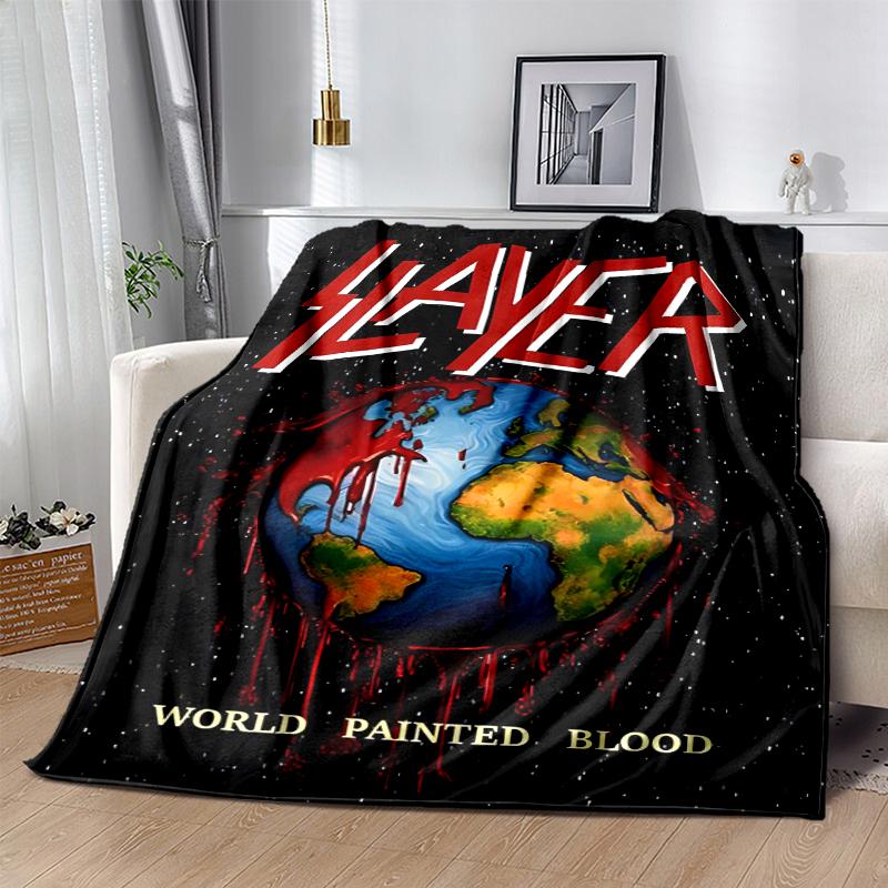 Slayer Blood Dripping Flannel Blanket Soft All-Season Throw, Design for Camping, Car Travel, Hiking Sofa, Bed, Office Perfect Gift for Parties