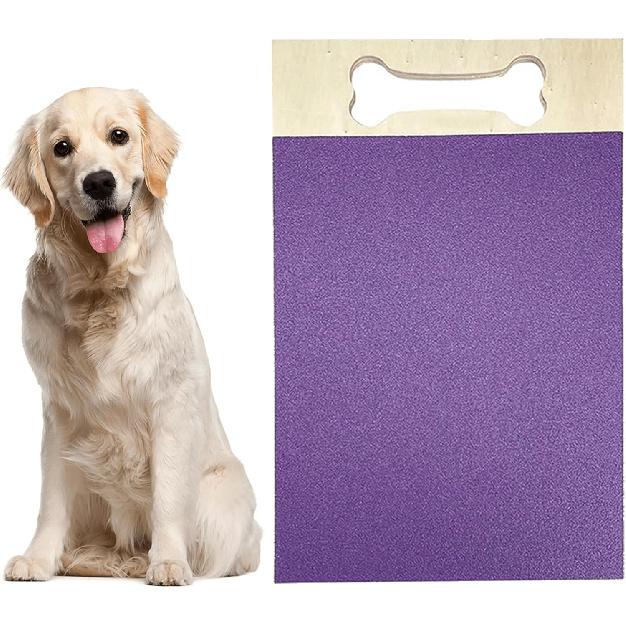 Dog Nail Scratch Board, Double Side File Scratch Board for Dogs Paw, Two Sided Grit Pad, 15.7in x 8.8in, Fun Nail Care (Black)