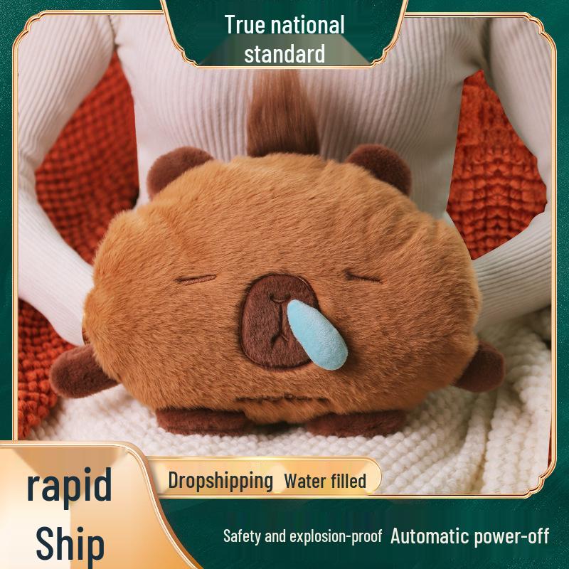Explosion-Proof Rechargeable Plush Hot Water Bottle: Cute, Warm Hand & Belly Warmer for Girls’ Dormitory