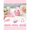 1pcs Pink Heart Shaped Facial Mask Mixing Bowl Set, Facial Mask Bowl with Mixing Stick Plastic DIY Skin Care Mixing Tool Set, Women's Spa Beauty Tool