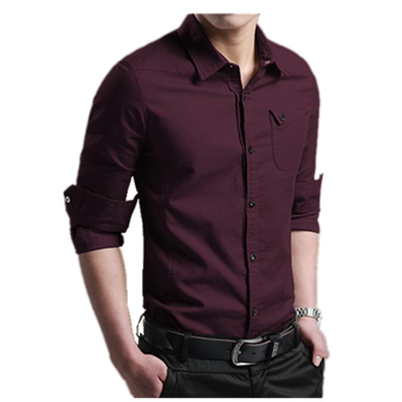 Men's Slim Fit Button Down Shirt - Casual Long Sleeve with Chest Pocket