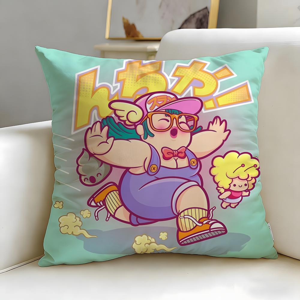 classic anime Dr Slump Cushion Cover Soft  EasyWash Pillow Case  Versatile for Couch Bed Travel and Office