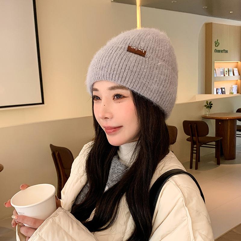 Korean Style Autumn and Winter Woolen Hat for Women Thickened Warm Ear Protection Pullover Hat Cute Baotou Knitted Hat