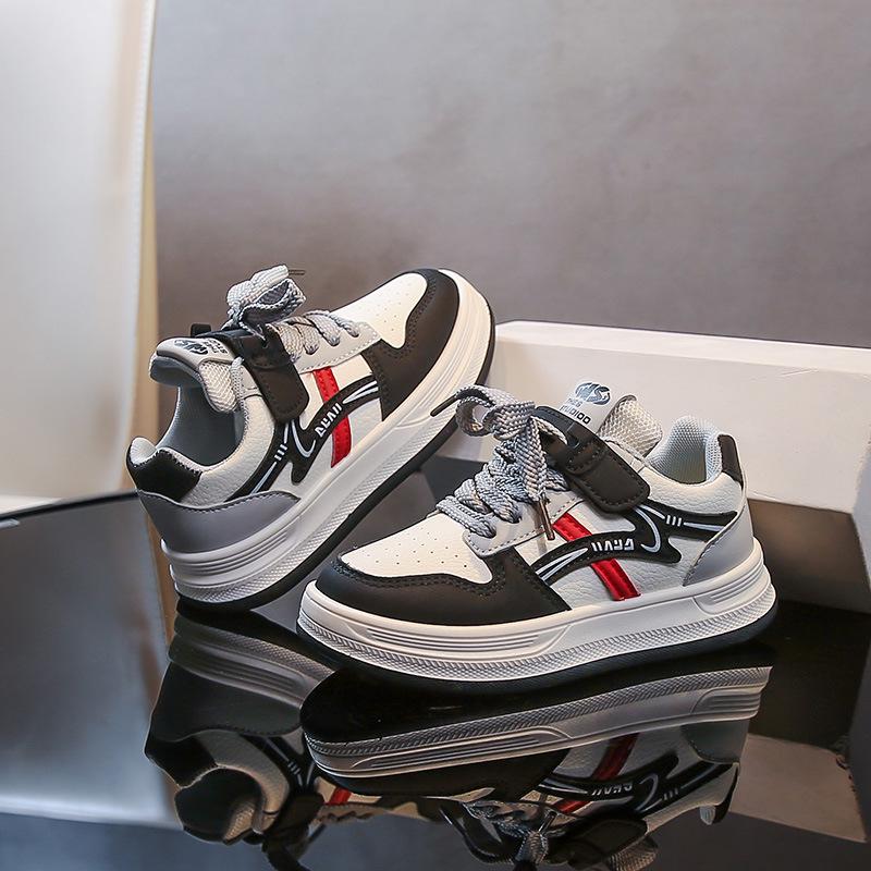 

Kids Breathable Low-Top Canvas Sneakers - Autumn 2025 Non-Slip Soft Sole Casual Running Shoes for Boys Inner length 17.5cm - Size 28 чёрный