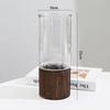 Shangqi Minimalist Hydroponic Glass Vase with Wooden Base