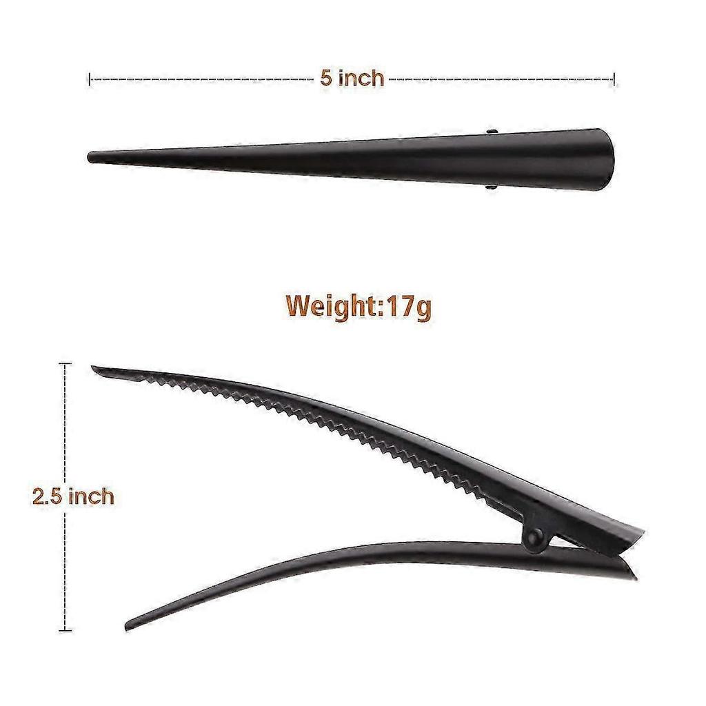 Large Long Alligator Hair Clips for Styling Salon Sectioning, 5 inch Rust-Proof Durable Non-Slip Duckbill Metal Clips for Women Thick and Thin Hair