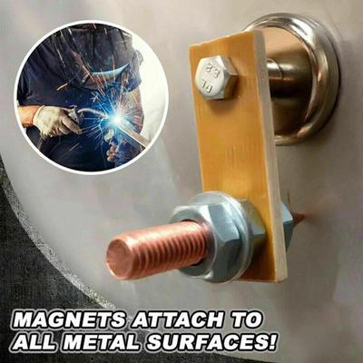 Schweißmagnetkopf Magnetische Schweißfixierung Masseklemme Saugfuß Einzelner starker magnetischer Schweißsupport Für Elektroschweißen Masse