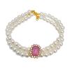 Pet Necklace Sparkling Rhinestone Pet Fake Pearl Collar Stylish Double Layered Dogs Cats Necklace Pet Supplies