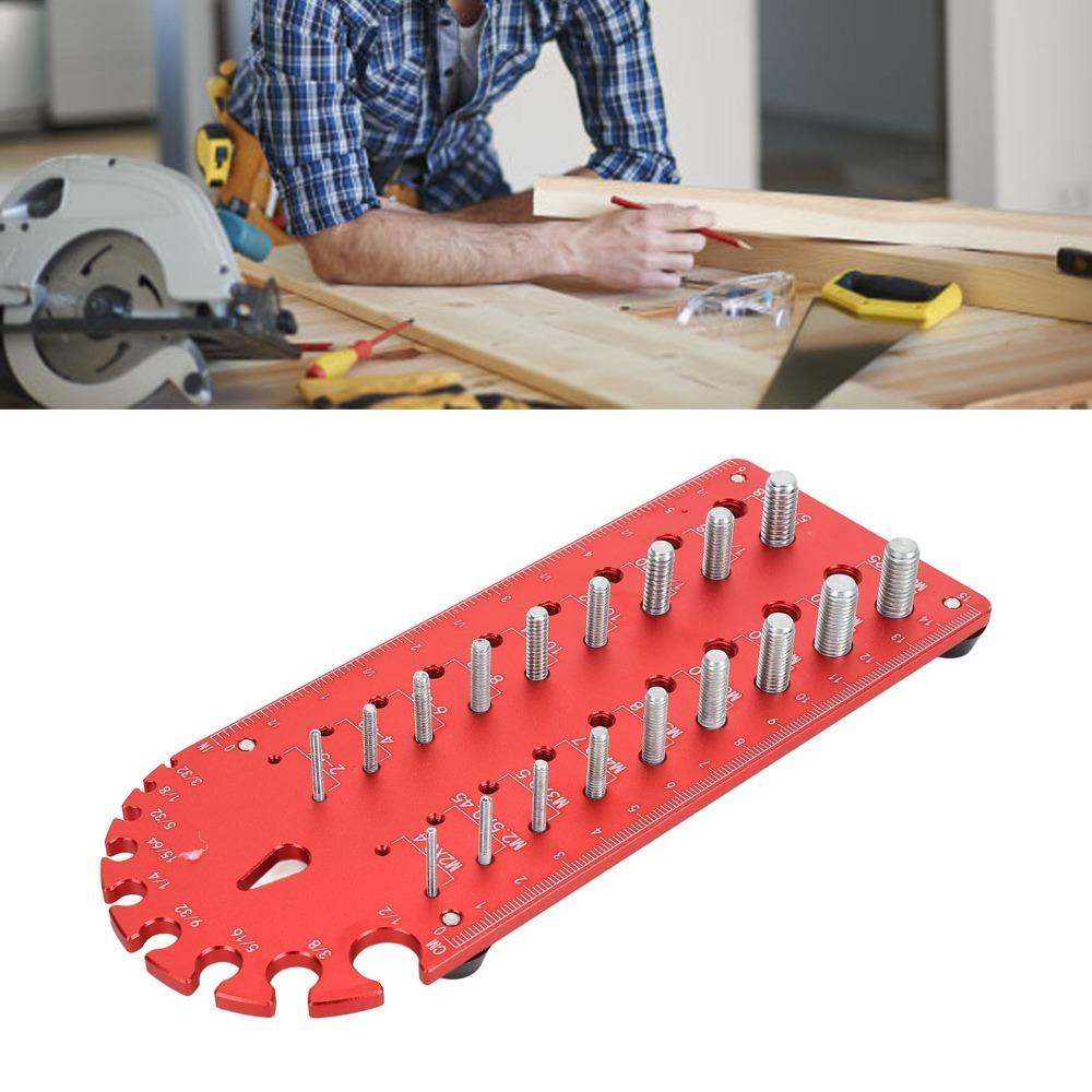 Red Thread Checker Gauge Aluminum Alloy Nut and Bolt Thread Checker Durable Screw Thread Gauge DIY