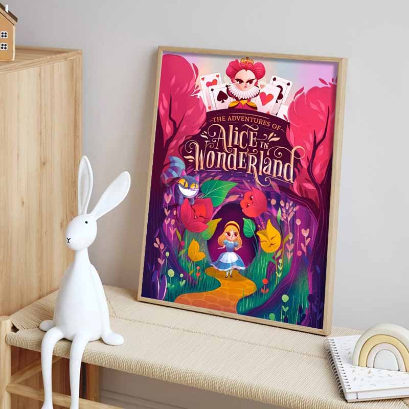 Disney Diamond Painting Alice in Wonderland Fairy Tale Illustration Mosaic Embroidery Image Creation Diamond Painting Cross StitchHomeDecoration5D DIY