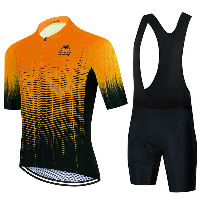 2025 Summer Cycling Jersey Set Men Fluorescent Color Short Sleeve Cycling Clothing Mountain Bike Wear Ropa Ciclismo Uniform