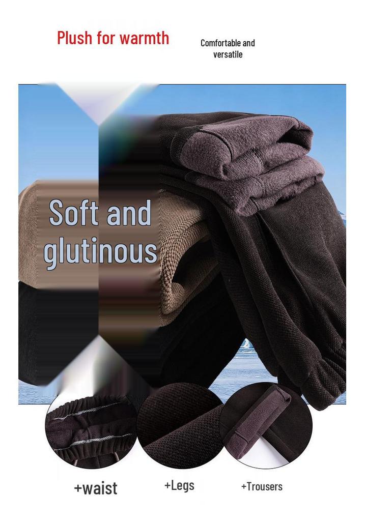 Velvet Winter Curved Blade Pants for Middle-Aged Women: Plus Size Slimming Wide-Leg Pants
