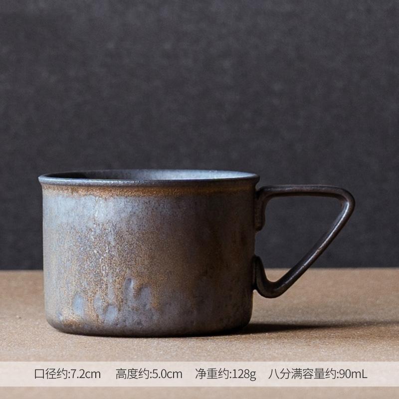Ceramic Coffee Cup Japanese Style Cup and Saucer Set Creative Gilt Retro Mug Tea Cup Small Tray Household Water Cup with Saucer